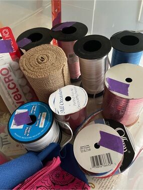 Assorted Craft Ribbon Poster — Blue, Pink, White, Tan